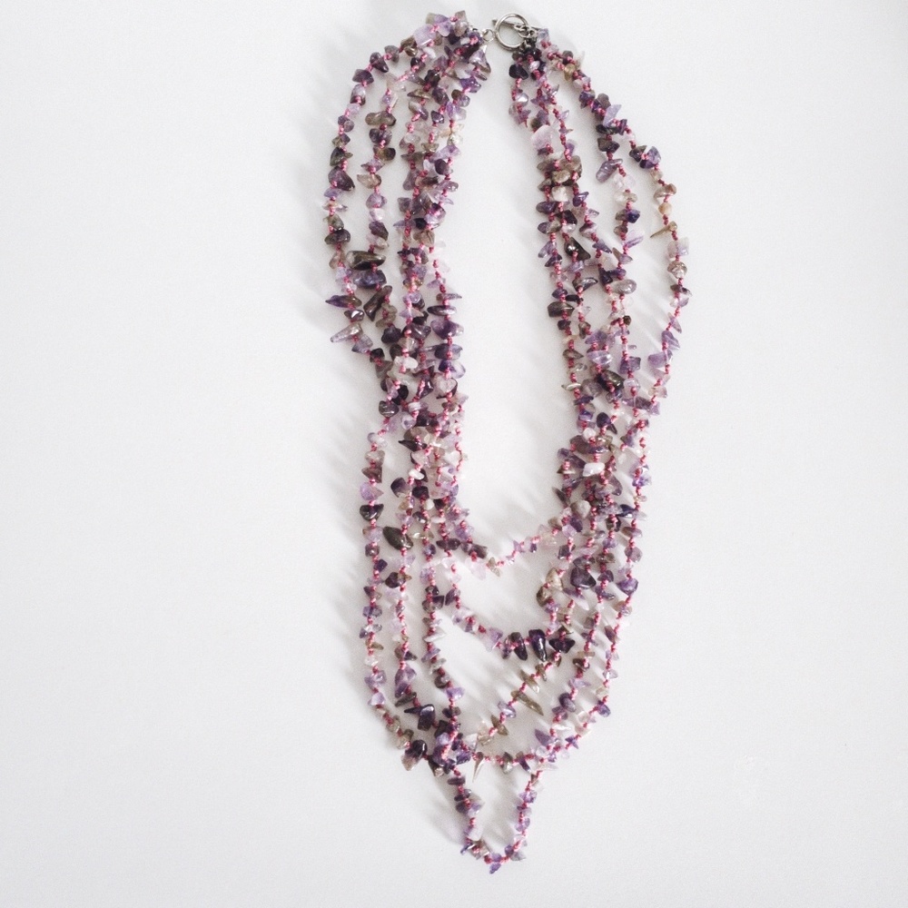 Amethyst multi layer necklace